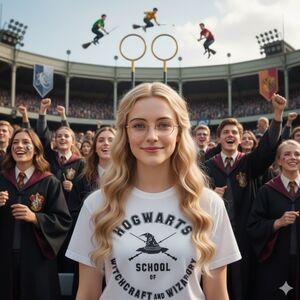 🏰 Harry Potter Hogwarts School Tee | White | M 🪄